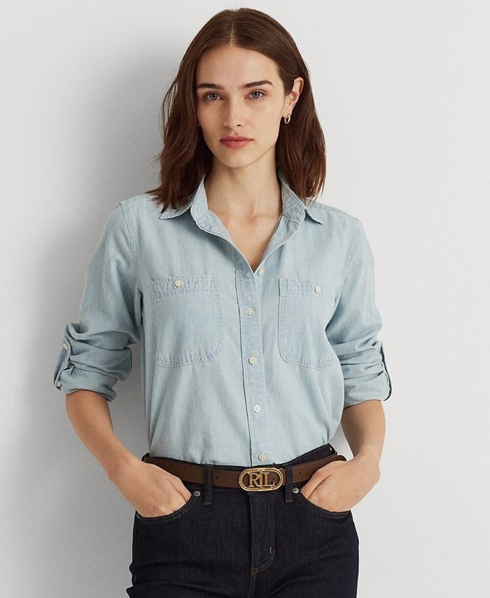 Lauren Ralph Lauren Cotton Chambray Shirt Size XXL 3760